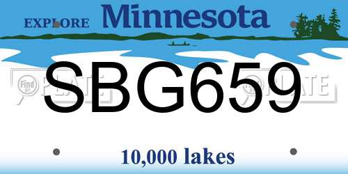 SBG659 Minnesota License Plate