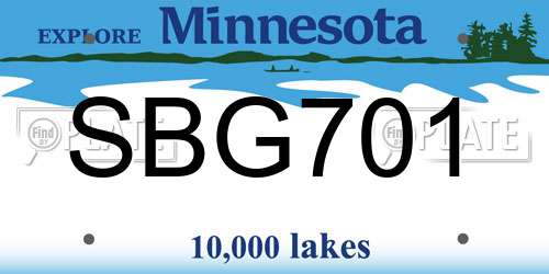SBG701 Minnesota License Plate