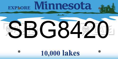 SBG8420 Minnesota License Plate