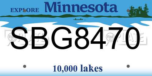 SBG8470 Minnesota License Plate