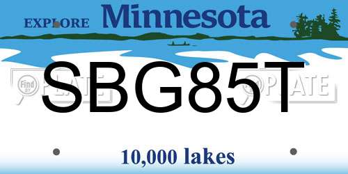 SBG85T Minnesota License Plate