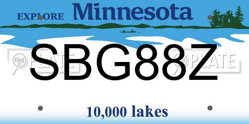 SBG88Z Minnesota License Plate