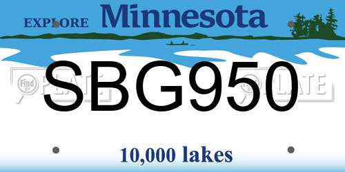 SBG950 Minnesota License Plate