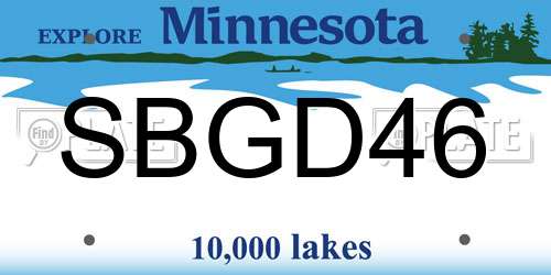 SBGD46 Minnesota License Plate