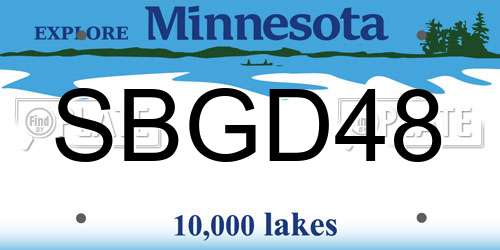 SBGD48 Minnesota License Plate
