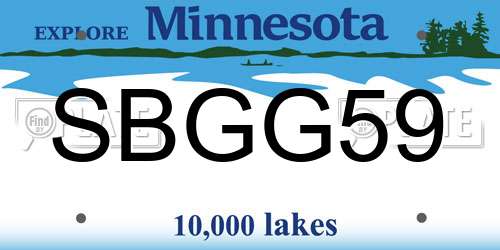 SBGG59 Minnesota License Plate