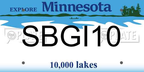 SBGI10 Minnesota License Plate