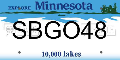 SBGO48 Minnesota License Plate