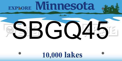 SBGQ45 Minnesota License Plate