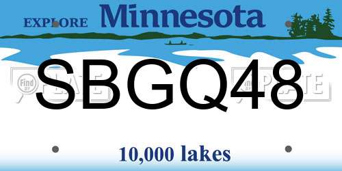 SBGQ48 Minnesota License Plate