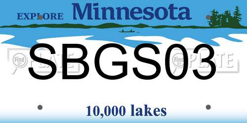 SBGS03 Minnesota License Plate
