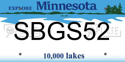 SBGS52 Minnesota License Plate