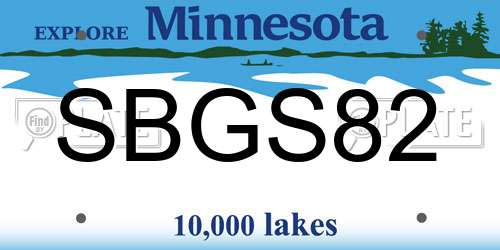 SBGS82 Minnesota License Plate