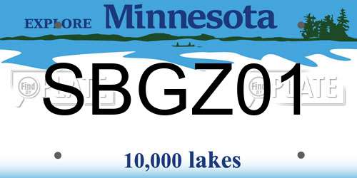 SBGZ01 Minnesota License Plate