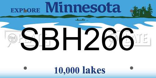 SBH266 Minnesota License Plate