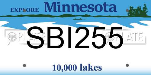 SBI255 Minnesota License Plate