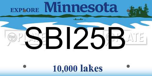 SBI25B Minnesota License Plate