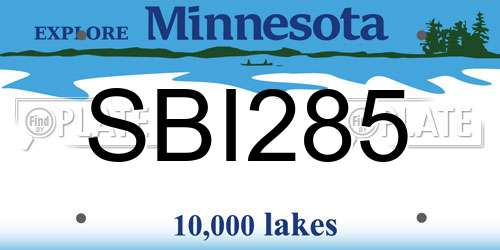 SBI285 Minnesota License Plate