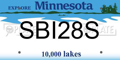SBI28S Minnesota License Plate
