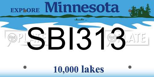 SBI313 Minnesota License Plate
