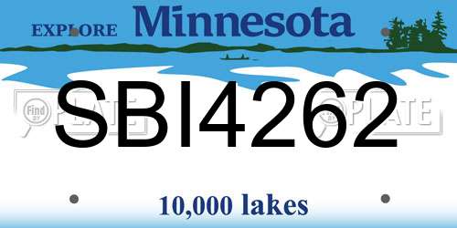 SBI4262 Minnesota License Plate