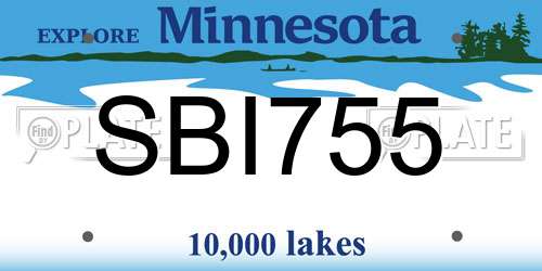 SBI755 Minnesota License Plate