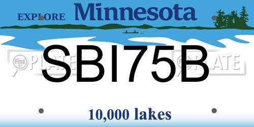 SBI75B Minnesota License Plate