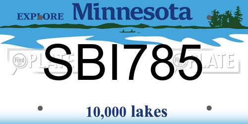 SBI785 Minnesota License Plate