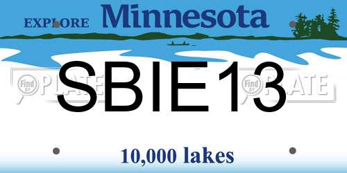 SBIE13 Minnesota License Plate