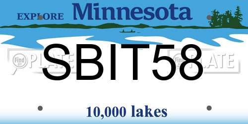 SBIT58 Minnesota License Plate