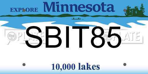 SBIT85 Minnesota License Plate