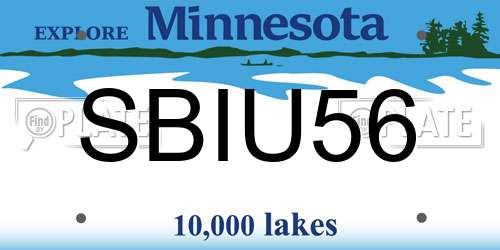 SBIU56 Minnesota License Plate