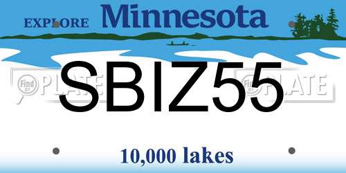 SBIZ55 Minnesota License Plate
