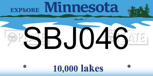 SBJ046 Minnesota License Plate