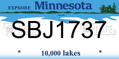 SBJ1737 Minnesota License Plate