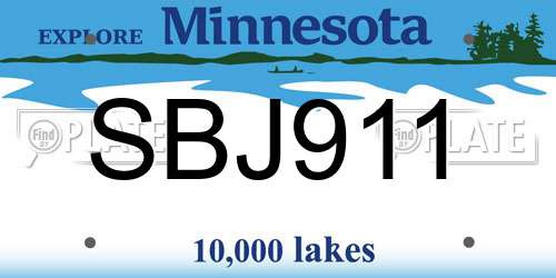 SBJ911 Minnesota License Plate