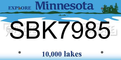 SBK7985 Minnesota License Plate