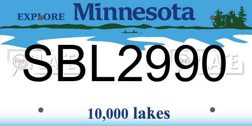 SBL2990 Minnesota License Plate