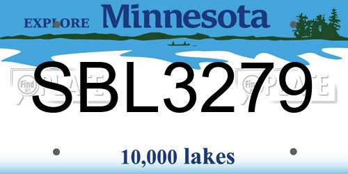 SBL3279 Minnesota License Plate