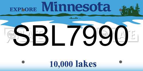 SBL7990 Minnesota License Plate