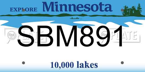 SBM891 Minnesota License Plate