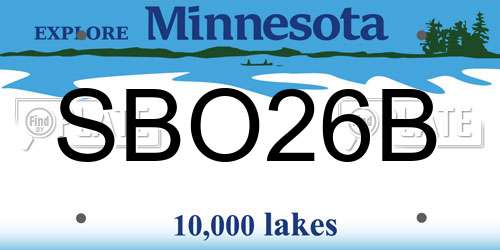 SBO26B Minnesota License Plate