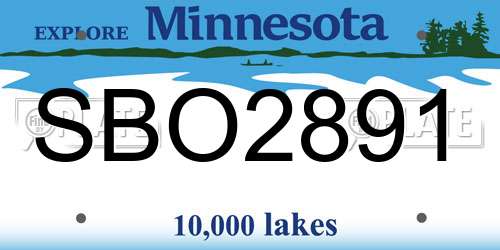 SBO2891 Minnesota License Plate