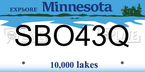 SBO43Q Minnesota License Plate
