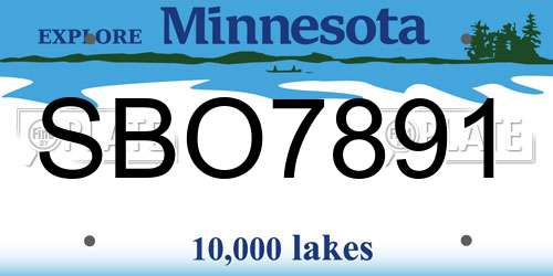 SBO7891 Minnesota License Plate