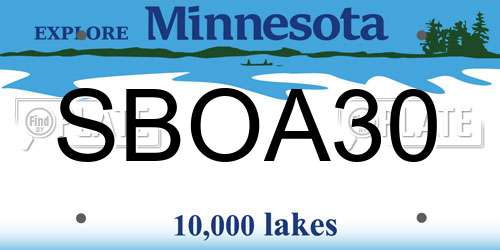 SBOA30 Minnesota License Plate