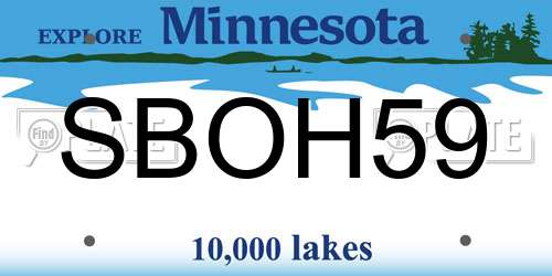 SBOH59 Minnesota License Plate