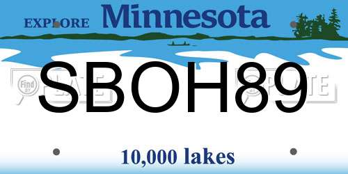 SBOH89 Minnesota License Plate