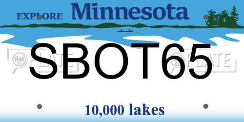 SBOT65 Minnesota License Plate