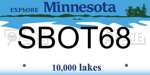 SBOT68 Minnesota License Plate